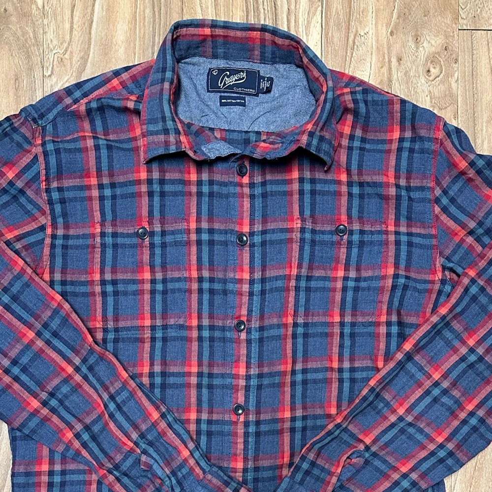 **Grayers** Lightweight Plaid Button Down Size Me… - image 4